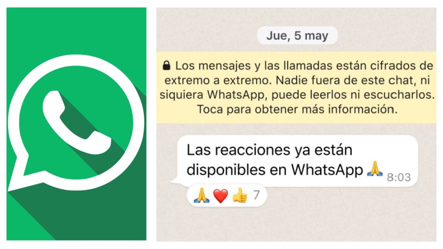 Reacciones en WhatsApp
