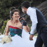 Imágenes: así festejó una pareja de recién casados en el volcán Acatenango