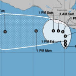 Continuarán lloviznas o lluvias intermitentes: Sistema de baja presión se fortalece a depresión tropical Tres-E