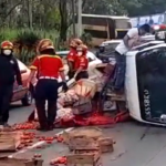 Accidente de camión complica el transito en la cuesta de Villalobos