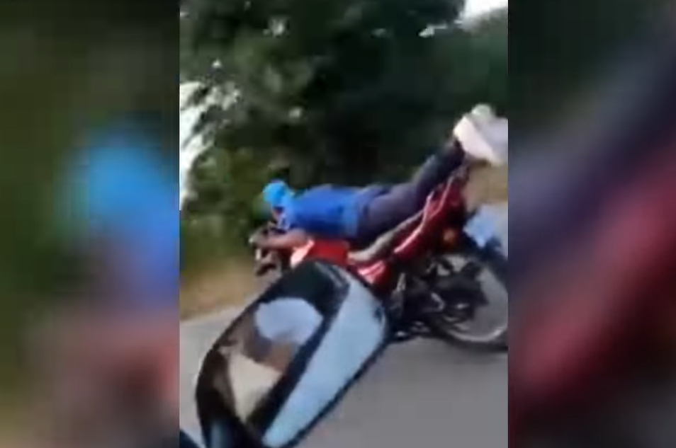 Peligrosa maniobra de motorista en Izabal
