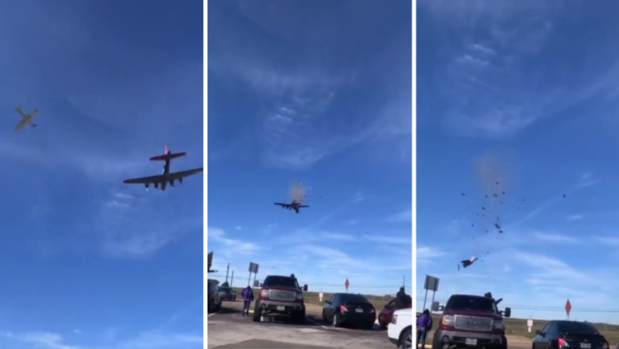 Dos aviones chocan durante un espectáculo aéreo en Texas, Estados Unidos
