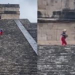Video: turista sube sin autorización a una pirámide en Chichén Itzá y causa indignación en México