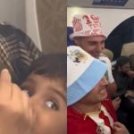 El video viral en donde unos aficionados de Argentina le cantan una canción de cuna a un niño que lloraba en un tren de Qatar