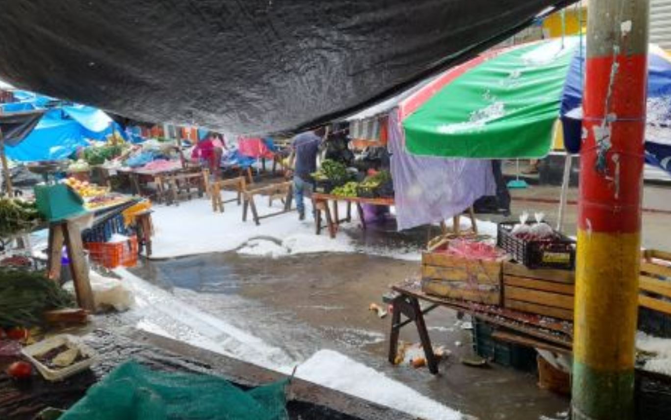 Granizo en San Lorenzo, San Marcos 