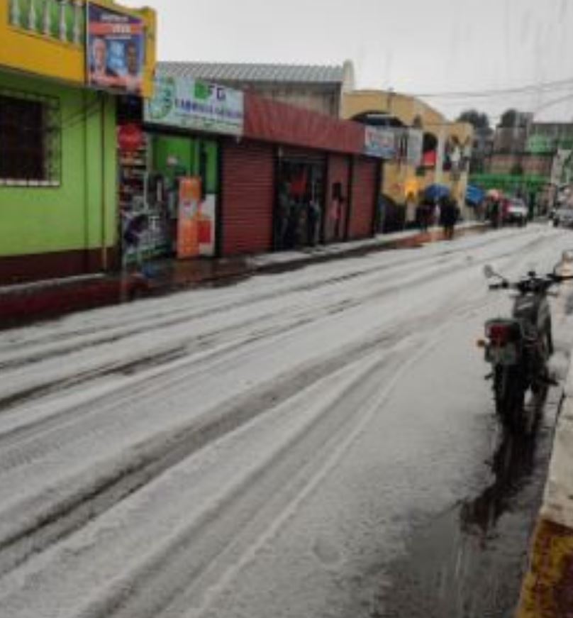 Granizo en San Lorenzo, San Marcos 