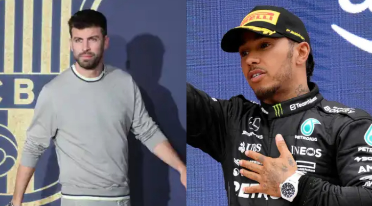 Gerard Piqué y Lewis Hamilton