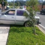 Vehículo impacta contra baranda de un negocio en el Bulevar El Naranjo y esto dicen las autoridades