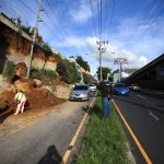 Derrumbe en bulevar San Cristóbal complica el tránsito vehicular