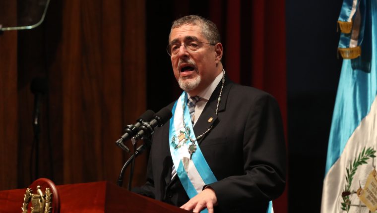 Bernardo Arévalo ofrece discurso luego de haber sido juramentado como presidente de Guatemala. (Foto: Esbin García) 
