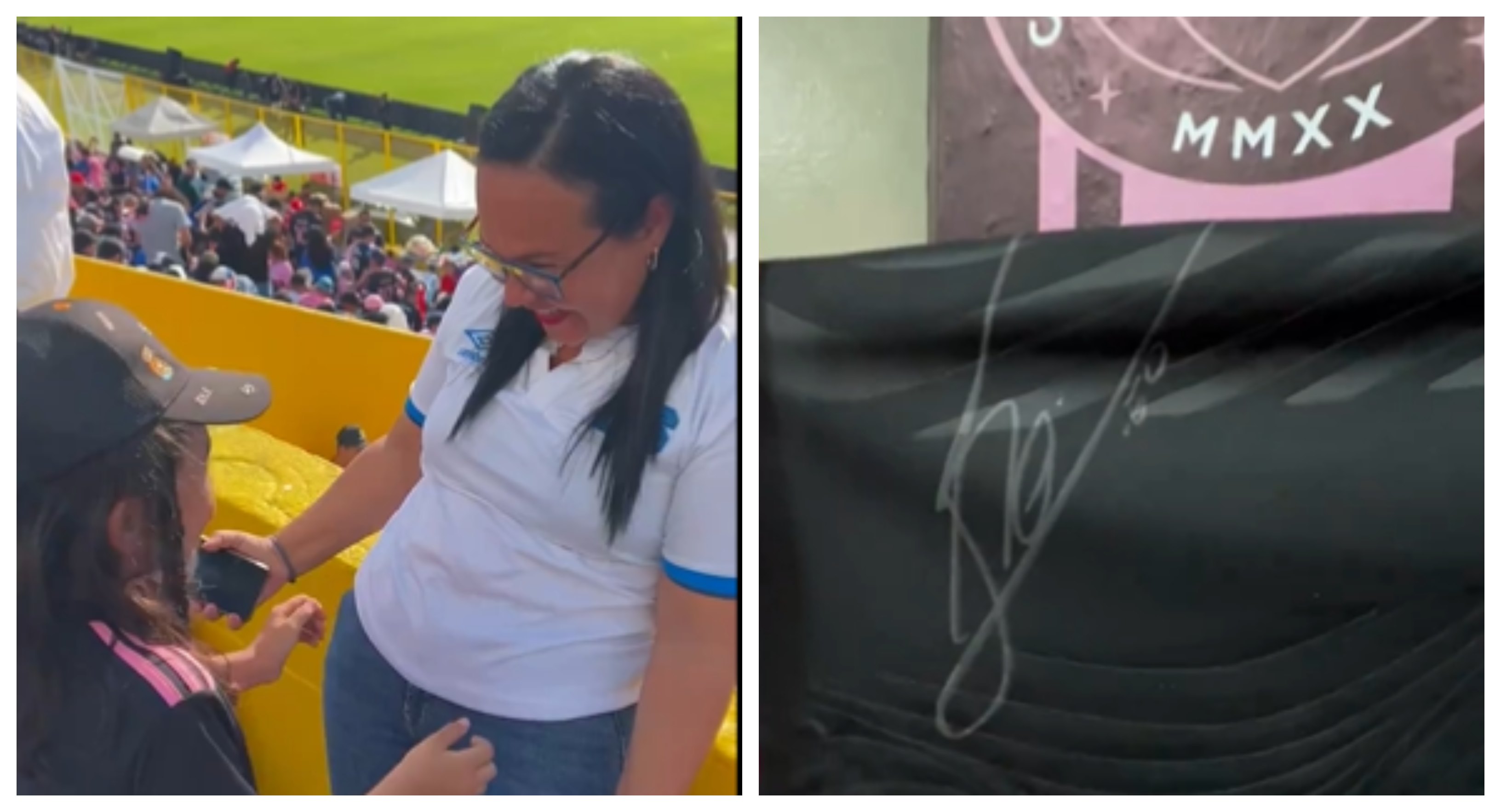 “Gracias Lio por la camisa”: niña recibe camiseta firmada por Lionel Messi en su visita a El Salvador