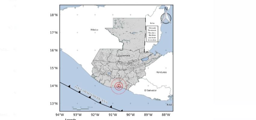 Reportan un temblor de 5.9 grados con epicentro en Escuintla