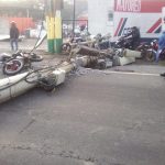 Poste cae en el km 28 de la ruta al Pacífico